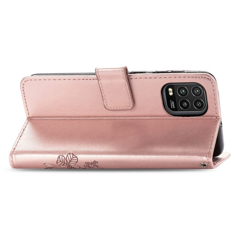 Lucky Clover Custodia in pelle con motivo a fiori pressati con supporto e fessure per carte, portafoglio e cinturino da polso, For Huawei P Smart 2020, For Huawei Y5P 2020 & Honor 9S, For Xiaomi Mi 10 Lite 5G, Fo Redmi 10X / Note 9, For LG K41S        ...
