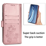 Lucky Clover Custodia in pelle con motivo a fiori pressati con supporto e fessure per carte, portafoglio e cinturino da polso, For Huawei P Smart 2020, For Huawei Y5P 2020 & Honor 9S, For Xiaomi Mi 10 Lite 5G, Fo Redmi 10X / Note 9, For LG K41S        ...