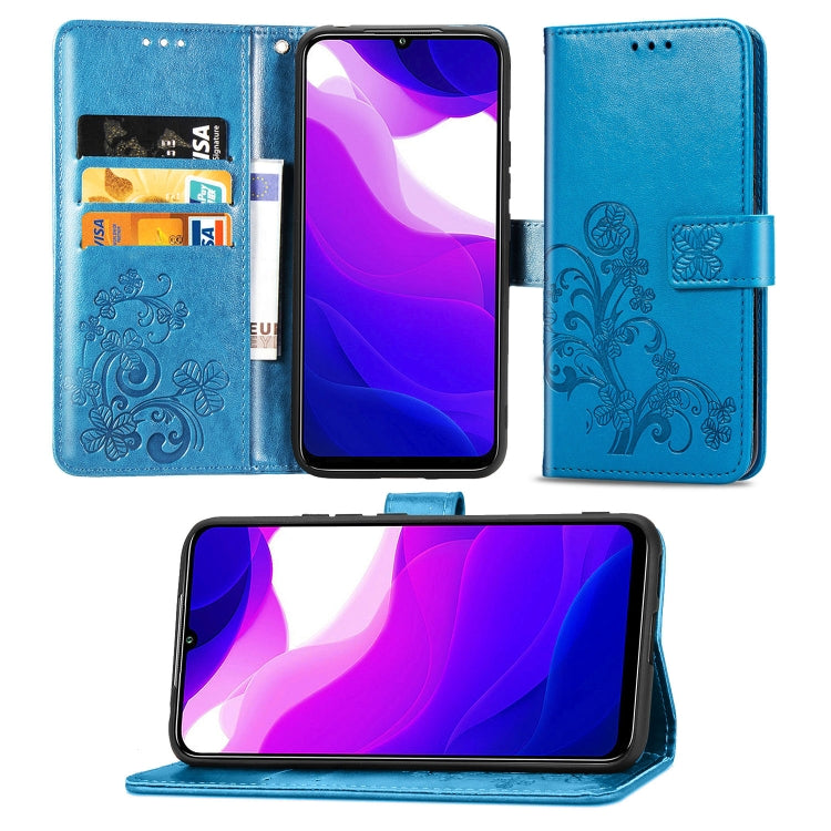 Lucky Clover Custodia in pelle con motivo a fiori pressati con supporto e fessure per carte, portafoglio e cinturino da polso, For Huawei P Smart 2020, For Huawei Y5P 2020 & Honor 9S, For Xiaomi Mi 10 Lite 5G, Fo Redmi 10X / Note 9, For LG K41S        ...