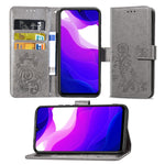 Lucky Clover Custodia in pelle con motivo a fiori pressati con supporto e fessure per carte, portafoglio e cinturino da polso, For Huawei P Smart 2020, For Huawei Y5P 2020 & Honor 9S, For Xiaomi Mi 10 Lite 5G, Fo Redmi 10X / Note 9, For LG K41S        ...