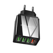 30W QC 3.0 USB + 3 porte USB 2.0 Telefono cellulare Tablet PC Caricabatterie rapido universale da viaggio, spina europea, EU Plug