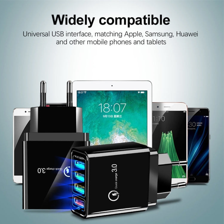 Caricabatterie rapido 30W QC 3.0 USB 3 porte EU Plug