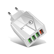 30W QC 3.0 USB + 3 porte USB 2.0 Telefono cellulare Tablet PC Caricabatterie rapido universale da viaggio, spina europea, EU Plug