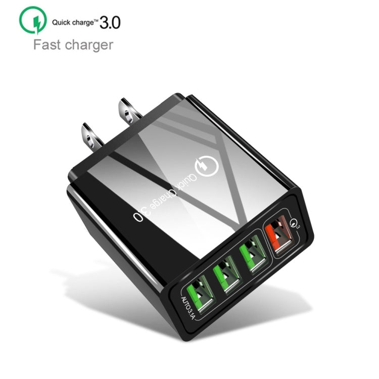 Caricabatterie rapido 30W QC 3.0 USB 3 porte US Plug