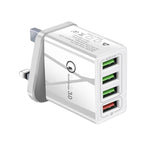 Caricabatterie rapido 30W QC 3.0 USB 3 porte UK