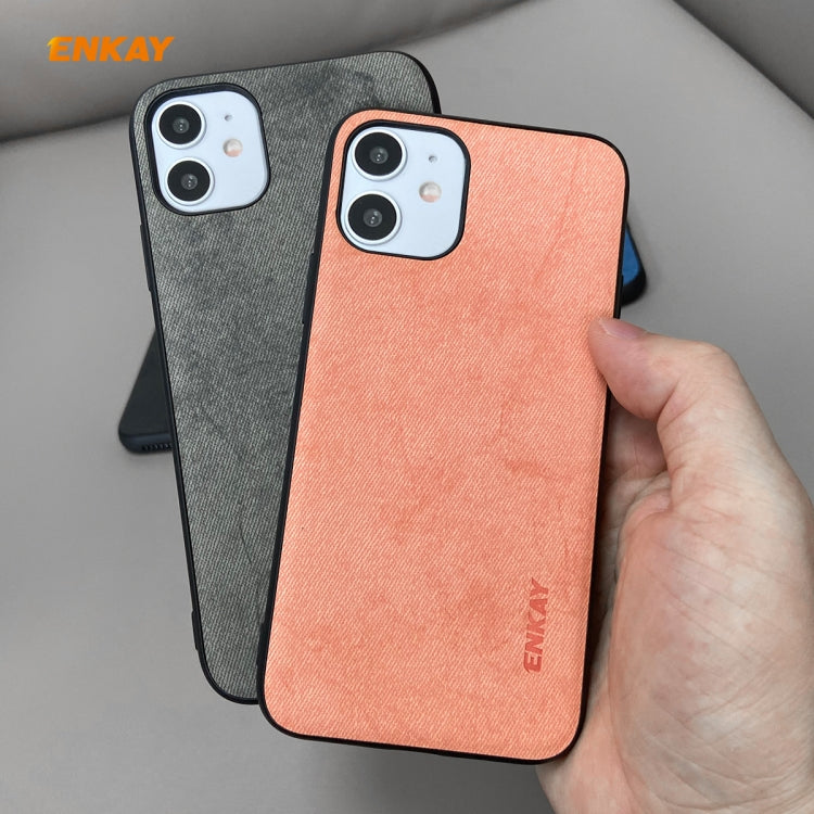 Per iPhone 11 ENKAY ENK-PC0282 2 in 1 Business Series Tessuto Texture PU Pelle + Custodia morbida in TPU sottile ＆ 0,26 mm 9H 2.5D Pellicola in vetro temperato, For iPhone 11
