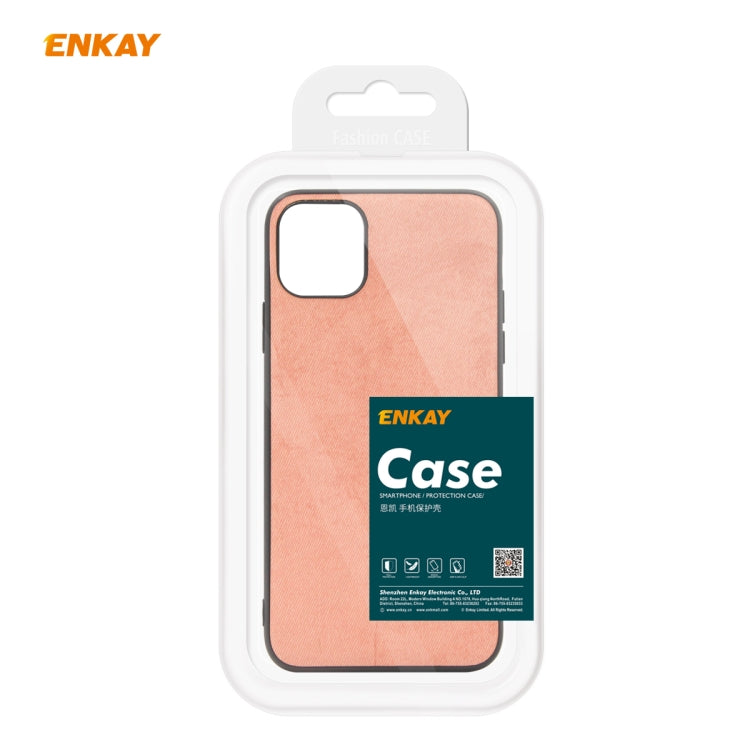 Per iPhone 11 Pro ENKAY ENK-PC0292 2 in 1 Business Series Tessuto Texture PU Pelle + TPU Custodia morbida e sottile ＆ 0,26 mm 9H 2.5D Pellicola in vetro temperato, For iPhone 11 Pro