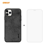 Per iPhone 11 Pro ENKAY ENK-PC0292 2 in 1 Business Series Tessuto Texture PU Pelle + TPU Custodia morbida e sottile ＆ 0,26 mm 9H 2.5D Pellicola in vetro temperato, For iPhone 11 Pro