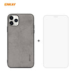 Per iPhone 11 Pro ENKAY ENK-PC0292 2 in 1 Business Series Tessuto Texture PU Pelle + TPU Custodia morbida e sottile ＆ 0,26 mm 9H 2.5D Pellicola in vetro temperato, For iPhone 11 Pro