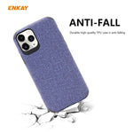 Per iPhone 11 Pro Max ENKAY ENK-PC0332 2 in 1 Business Series Denim Texture PU Leather + TPU Custodia morbida e sottile ＆ 0,26 mm 9H 2.5D Pellicola in vetro temperato, For iPhone 11 Pro Max