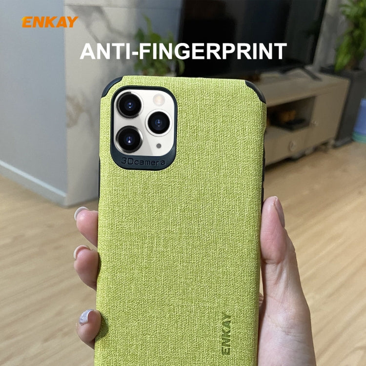Per iPhone 11 Pro Max ENKAY ENK-PC0332 2 in 1 Business Series Denim Texture PU Leather + TPU Custodia morbida e sottile ＆ 0,26 mm 9H 2.5D Pellicola in vetro temperato, For iPhone 11 Pro Max