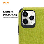 Per iPhone 11 Pro Max ENKAY ENK-PC0332 2 in 1 Business Series Denim Texture PU Leather + TPU Custodia morbida e sottile ＆ 0,26 mm 9H 2.5D Pellicola in vetro temperato, For iPhone 11 Pro Max