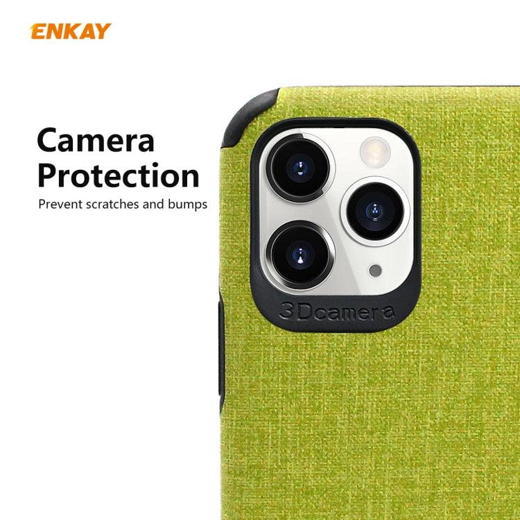 Per iPhone 11 Pro Max ENKAY ENK-PC0332 2 in 1 Business Series Denim Texture PU Leather + TPU Custodia morbida e sottile ＆ 0,26 mm 9H 2.5D Pellicola in vetro temperato, For iPhone 11 Pro Max