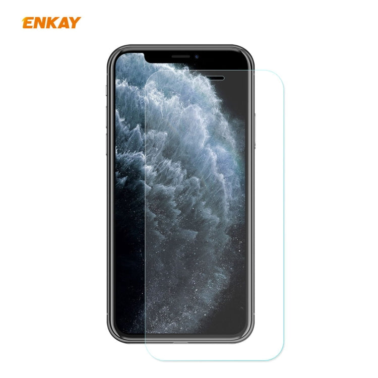 Per iPhone 11 Pro Max ENKAY ENK-PC0332 2 in 1 Business Series Denim Texture PU Leather + TPU Custodia morbida e sottile ＆ 0,26 mm 9H 2.5D Pellicola in vetro temperato, For iPhone 11 Pro Max