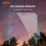 Per iPhone 11 Pro Max ENKAY ENK-PC0332 2 in 1 Business Series Denim Texture PU Leather + TPU Custodia morbida e sottile ＆ 0,26 mm 9H 2.5D Pellicola in vetro temperato, For iPhone 11 Pro Max