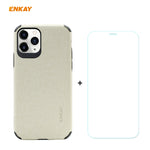 Per iPhone 11 Pro Max ENKAY ENK-PC0332 2 in 1 Business Series Denim Texture PU Leather + TPU Custodia morbida e sottile ＆ 0,26 mm 9H 2.5D Pellicola in vetro temperato, For iPhone 11 Pro Max