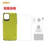 Per iPhone 11 ENKAY ENK-PC0312 2 in 1 Business Series Denim Texture PU Leather + TPU Custodia morbida sottile ＆ 0,26 mm 9H 2.5D Pellicola in vetro temperato, For iPhone 11
