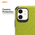 Per iPhone 11 ENKAY ENK-PC0312 2 in 1 Business Series Denim Texture PU Leather + TPU Custodia morbida sottile ＆ 0,26 mm 9H 2.5D Pellicola in vetro temperato, For iPhone 11