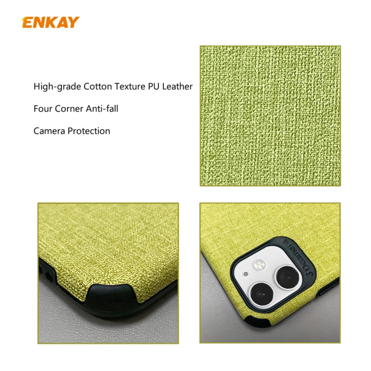 Per iPhone 11 ENKAY ENK-PC0312 2 in 1 Business Series Denim Texture PU Leather + TPU Custodia morbida sottile ＆ 0,26 mm 9H 2.5D Pellicola in vetro temperato, For iPhone 11