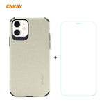 Per iPhone 11 ENKAY ENK-PC0312 2 in 1 Business Series Denim Texture PU Leather + TPU Custodia morbida sottile ＆ 0,26 mm 9H 2.5D Pellicola in vetro temperato, For iPhone 11