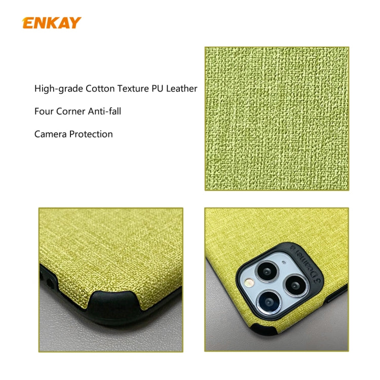 Per iPhone 11 Pro Max ENKAY ENK-PC033 Business Series Denim Texture PU Leather + TPU Custodia morbida e sottile, For iPhone 11 Pro Max