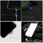 Cavo ricarica magnetico Micro USB 1 metro nylon intrecciato