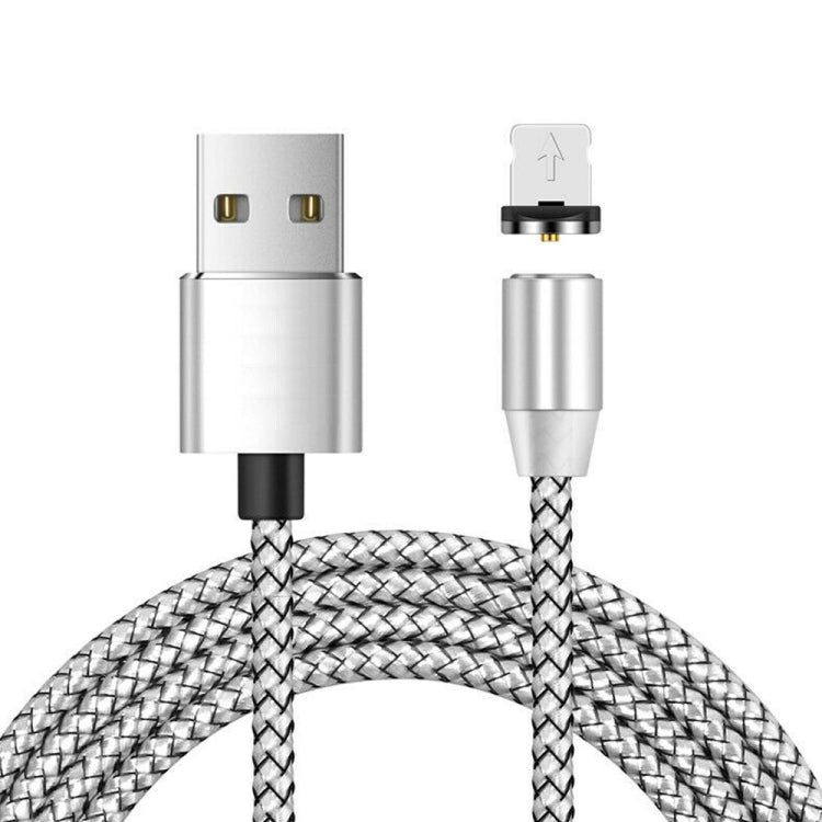 Cavo dati magnetico intrecciato bicolore in nylon con connettore magnetico in metallo da USB a 8 pin, lunghezza cavo: 1 m, 8 Pin