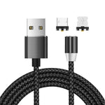 Cavo di ricarica intrecciato in nylon con interfaccia magnetica in metallo 2 in 1 da USB a 8 pin + Micro USB, lunghezza: 1 m, 1m