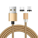 Cavo di ricarica intrecciato in nylon con interfaccia magnetica in metallo 2 in 1 da USB a 8 pin + Micro USB, lunghezza: 1 m, 1m