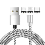 Cavo ricarica magnetico 3 in 1 USB a 8 pin/Type-C/micro USB 1 m