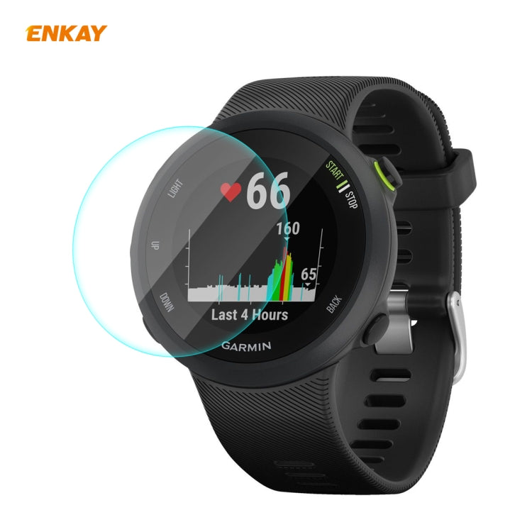 ENKAY Hat-Prince 0.2mm 9H 2.15D Pellicola per orologio in vetro temperato con bordo curvo, For Garmin Forerunner 45 / 45S, For Garmin Forerunner 735 / 735XT, For Garmin Instinct Tactical, For Garmin Approach S62, For Garmin Swim 2