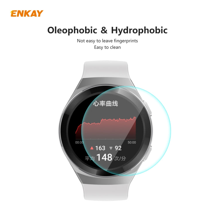 Per HUAWEI Watch GT 2E 46mm Dynamic Edition ENKAY Hat-Prince 0.2mm 9H 2.15D Pellicola protettiva per schermo in vetro temperato con bordo curvo, 1 PCS, 2 PCS