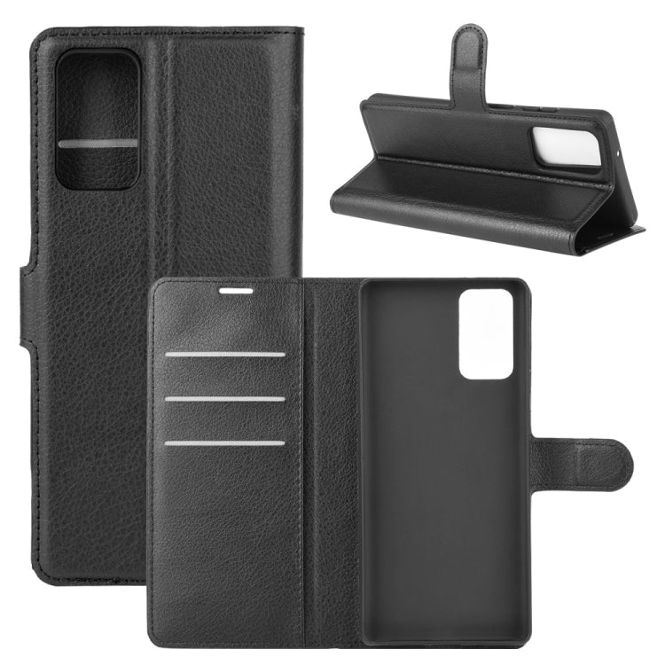 Per Samsung Galaxy Note20 Litchi Texture Custodia protettiva a vibrazione orizzontale con supporto e slot per schede e portafoglio, For Galaxy Note20