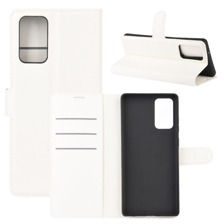 Per Samsung Galaxy Note20 Litchi Texture Custodia protettiva a vibrazione orizzontale con supporto e slot per schede e portafoglio, For Galaxy Note20