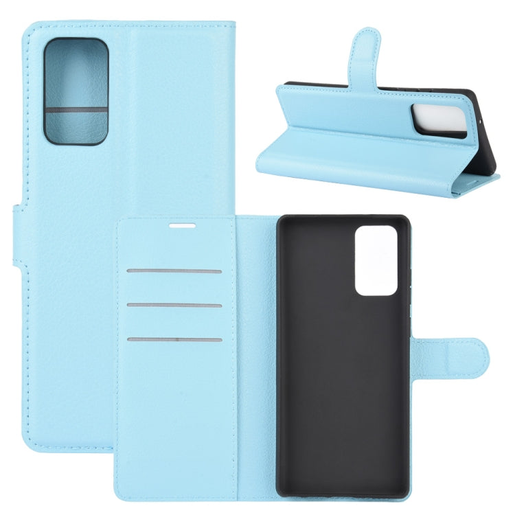 Per Samsung Galaxy Note20 Litchi Texture Custodia protettiva a vibrazione orizzontale con supporto e slot per schede e portafoglio, For Galaxy Note20