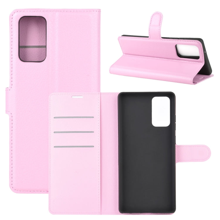 Per Samsung Galaxy Note20 Litchi Texture Custodia protettiva a vibrazione orizzontale con supporto e slot per schede e portafoglio, For Galaxy Note20