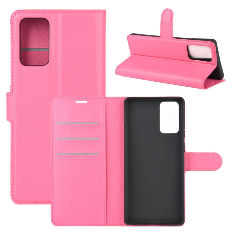 Per Samsung Galaxy Note20 Litchi Texture Custodia protettiva a vibrazione orizzontale con supporto e slot per schede e portafoglio, For Galaxy Note20