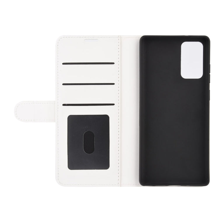 Per Samsung Galaxy Note20 R64 Texture Custodia protettiva a vibrazione orizzontale singola con supporto e slot per schede e portafoglio e cornice per foto, For Samsung Galaxy Note20