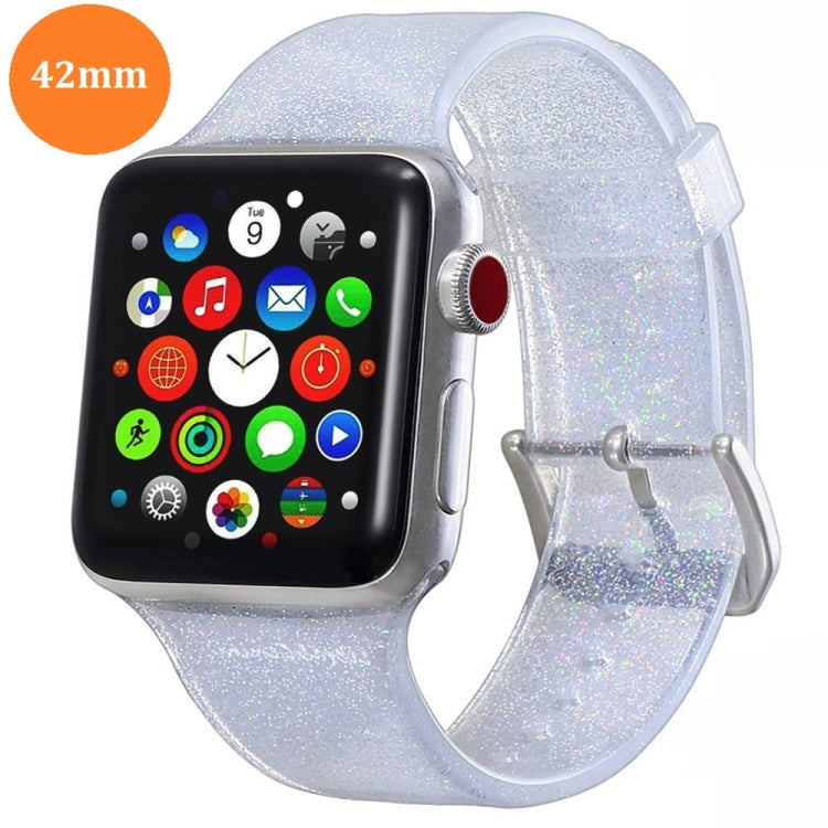 Per Apple Watch Series 5 & 4 44mm / 3 & 2 & 1 42mm Cinturino in silicone glitterato