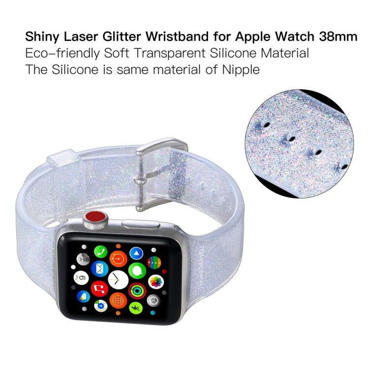 Per Apple Watch Series 5 & 4 44mm / 3 & 2 & 1 42mm Cinturino in silicone glitterato