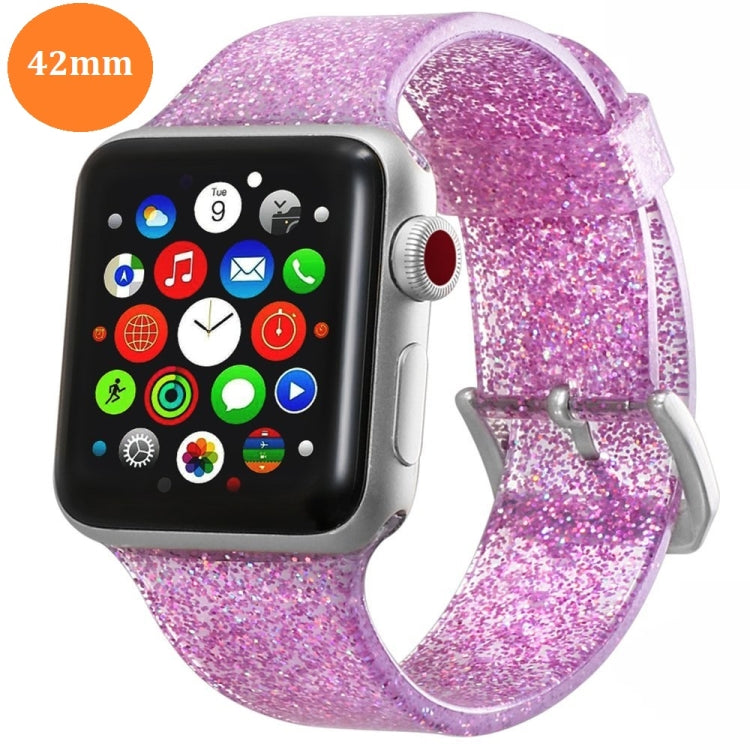 Per Apple Watch Series 5 & 4 44mm / 3 & 2 & 1 42mm Cinturino in silicone glitterato