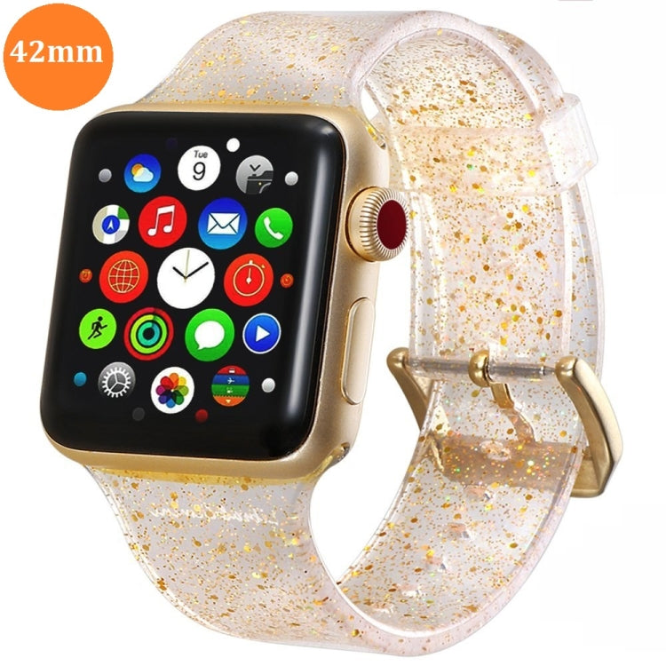 Per Apple Watch Series 5 & 4 44mm / 3 & 2 & 1 42mm Cinturino in silicone glitterato