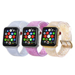 Per Apple Watch Series 5 & 4 44mm / 3 & 2 & 1 42mm Cinturino in silicone glitterato