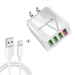 Cavo dati 2 in 1 USB a USB-C 30W QC 3.0 4 porte