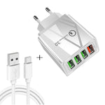 Cavo dati 2 in 1 USB a USB-C 30W QC 3.0 4 porte