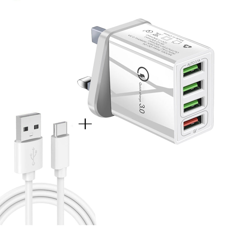 Cavo dati USB a USB-C 1 metro 30W QC 3.0 4 porte
