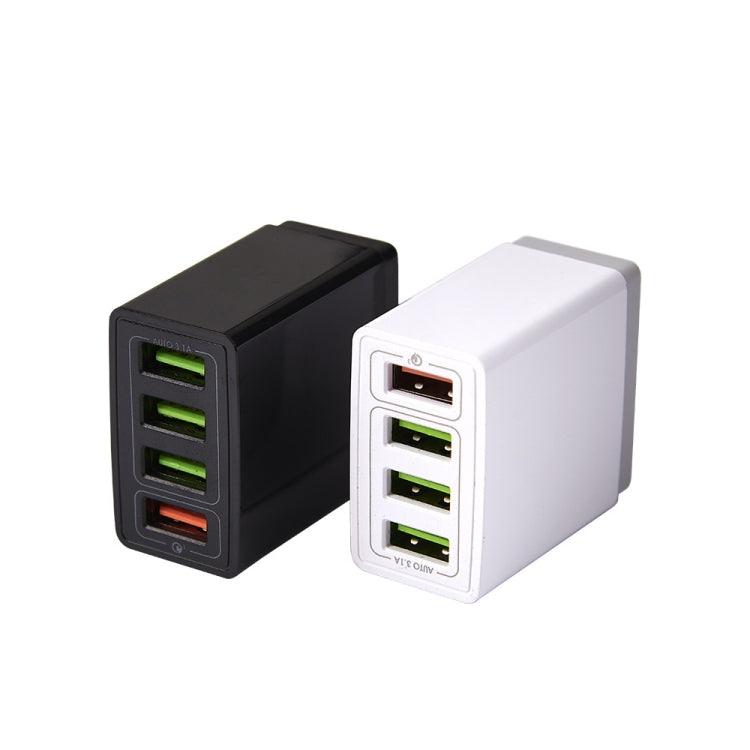 Cavo dati 2 in 1 da USB a 8 pin da 1 m + 30 W QC 3.0 4 interfacce USB Telefono cellulare Tablet PC Caricabatterie rapido universale Set caricabatterie da viaggio, spina USA, 8 Pin Set US Plug