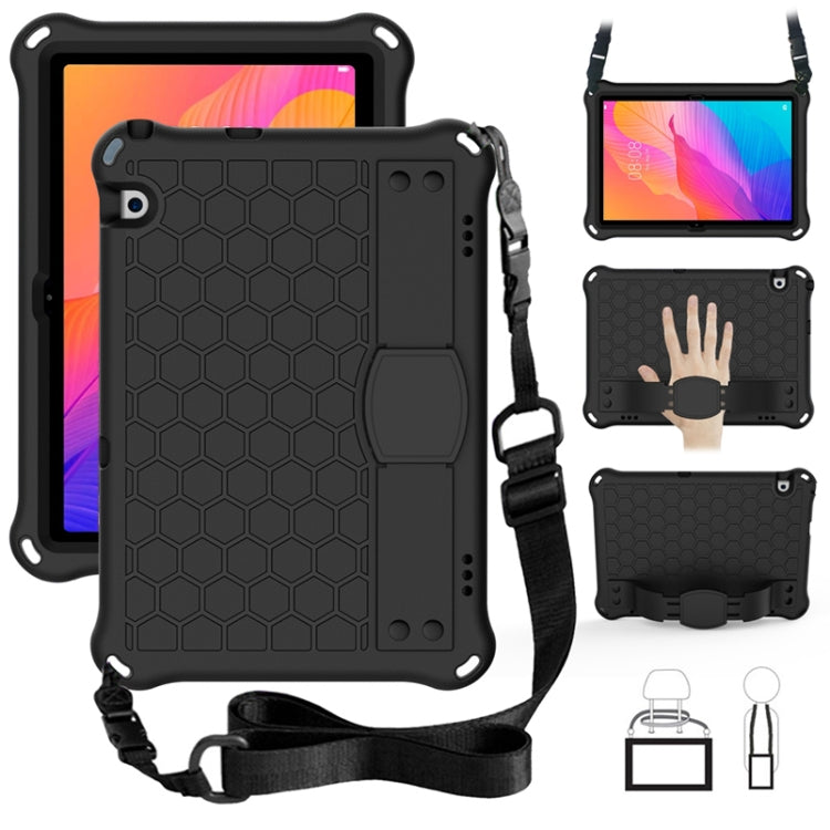 Design a nido d'ape Materiale EVA + PC Guscio protettivo piatto anticaduta a quattro angoli con cinturino, For Huawei MatePad T8 8.0（2020）
