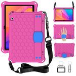 Design a nido d'ape Materiale EVA + PC Guscio protettivo piatto anticaduta a quattro angoli con cinturino, For Huawei MatePad T8 8.0（2020）
