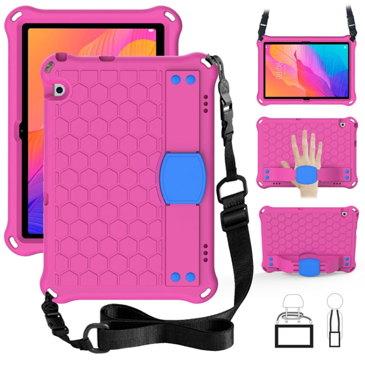 Design a nido d'ape Materiale EVA + PC Guscio protettivo piatto anticaduta a quattro angoli con cinturino, For Huawei MatePad T8 8.0（2020）